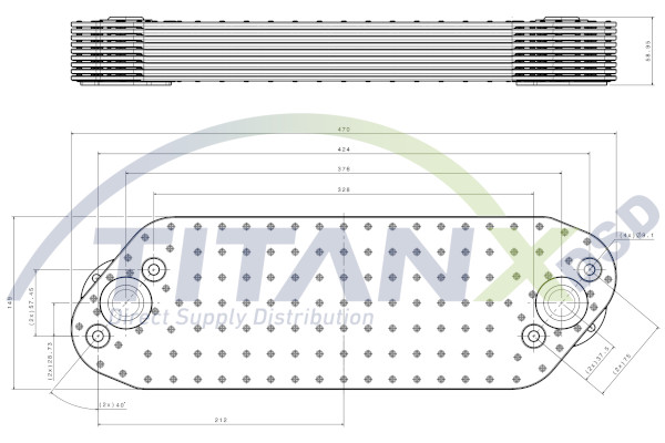 Oliekoeler motorolie Titanx OX129007