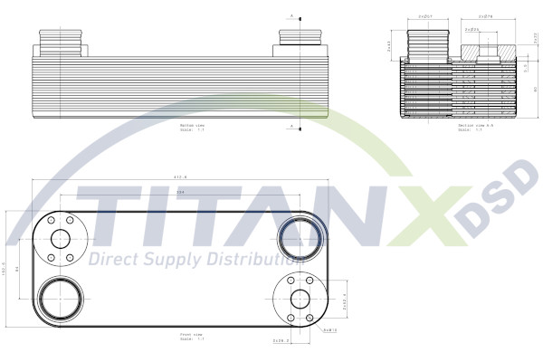 Oliekoeler motorolie Titanx OX509002