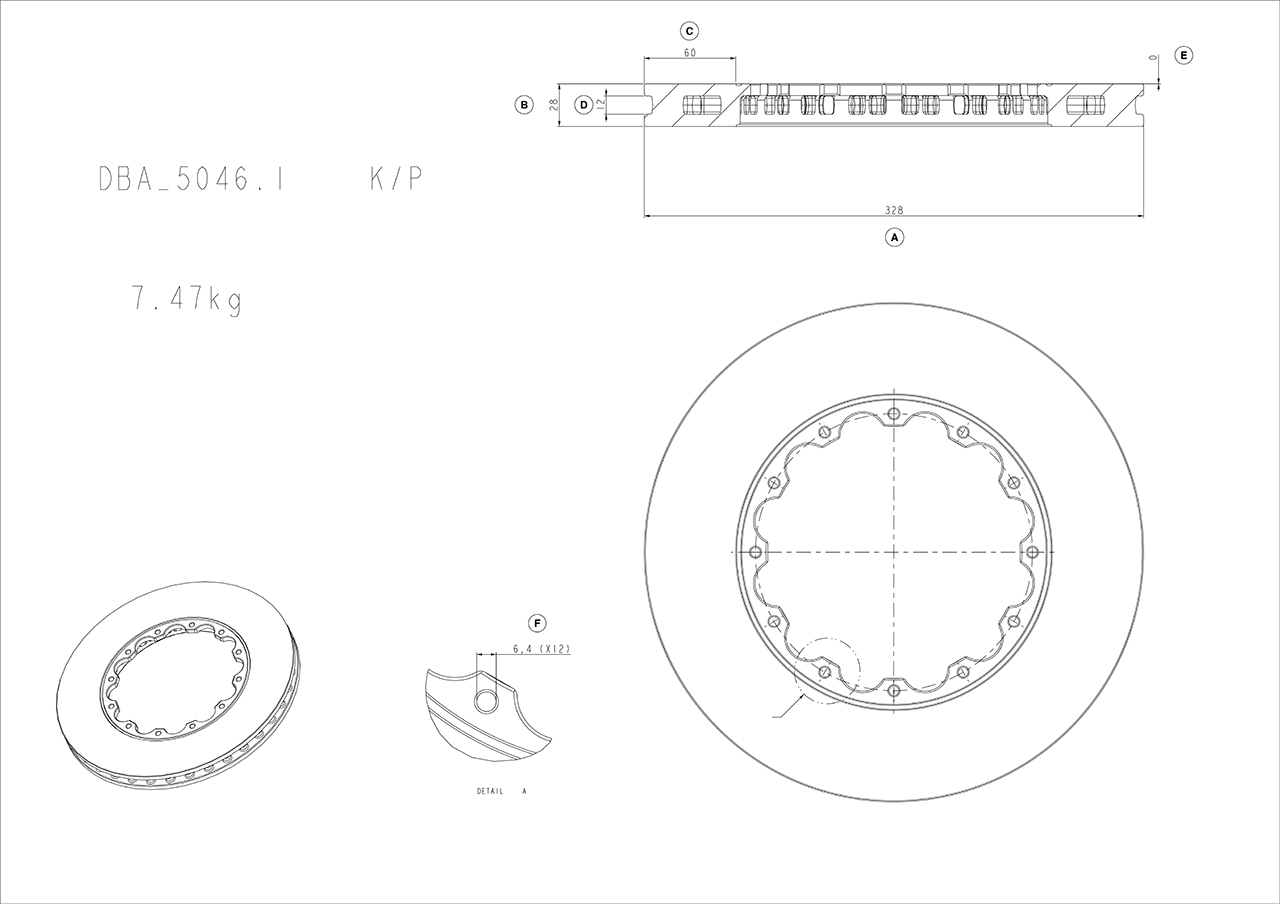 Remschijven HIGH PERFORMANCE Dba Australia DBA5046.1S