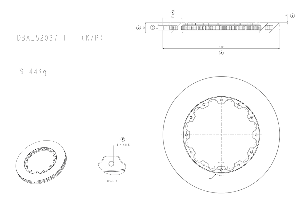 Remschijven HIGH PERFORMANCE Dba Australia DBA52037.1
