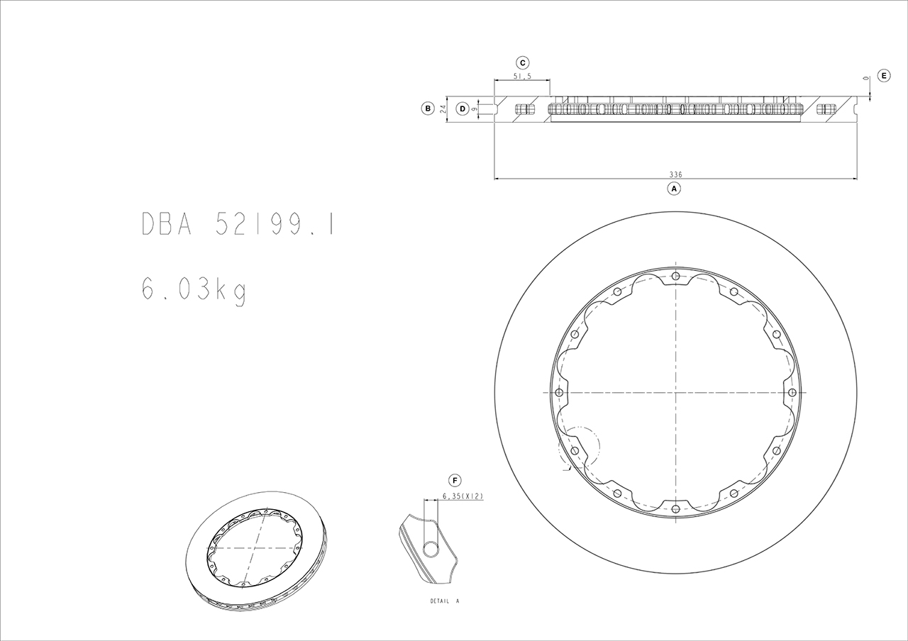 Remschijven HIGH PERFORMANCE Dba Australia DBA52199.1S