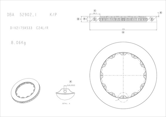 Remschijven HIGH PERFORMANCE Dba Australia DBA52902.1S