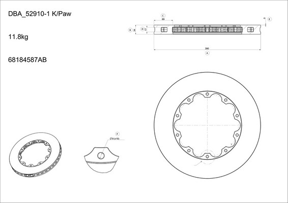 Remschijven HIGH PERFORMANCE Dba Australia DBA52910.1