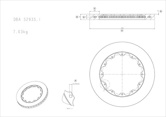 Remschijven HIGH PERFORMANCE Dba Australia DBA52935.1S