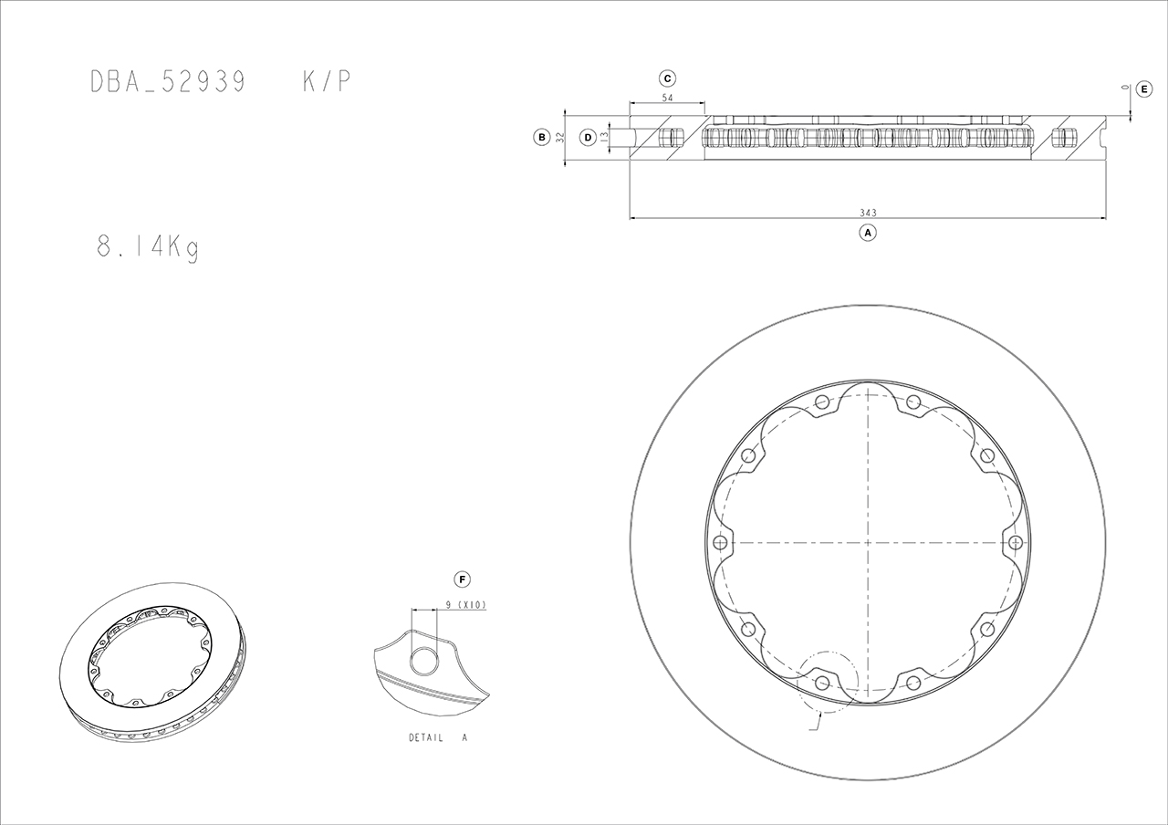 Remschijven HIGH PERFORMANCE Dba Australia DBA52939.1S