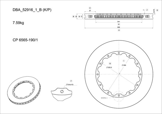 Remschijven HIGH PERFORMANCE Dba Australia DBA52916.1