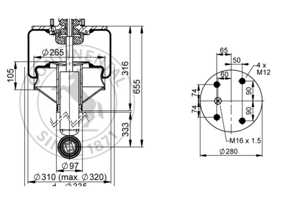 Veerbalg Contitech Air Spring 661 N P25