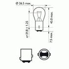 Philips Gloeilamp achterlicht / Gloeilamp mistachterlicht / Gloeilamp remlicht-/ achterlicht 12495CP Philips Gloeilamp achterlicht / Gloeilamp mistachterlicht / Gloeilamp remlicht-/ achterlicht 12495CP