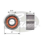Geleiderol distributieriem Gates t41178 Geleiderol distributieriem Gates t41178