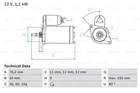 Starter Bosch 0986018200 Starter Bosch 0986018200