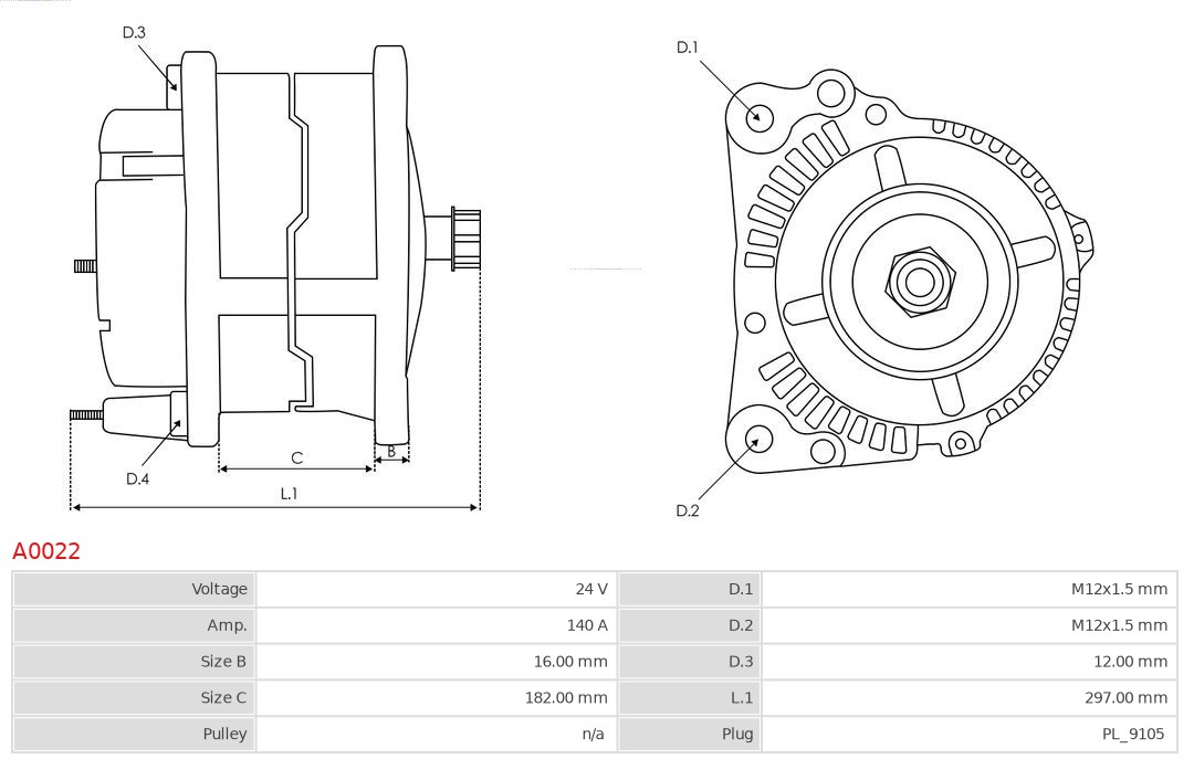 AS-PL Alternator/Dynamo A0022
