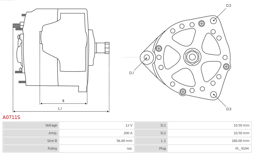 AS-PL Alternator/Dynamo A0711S