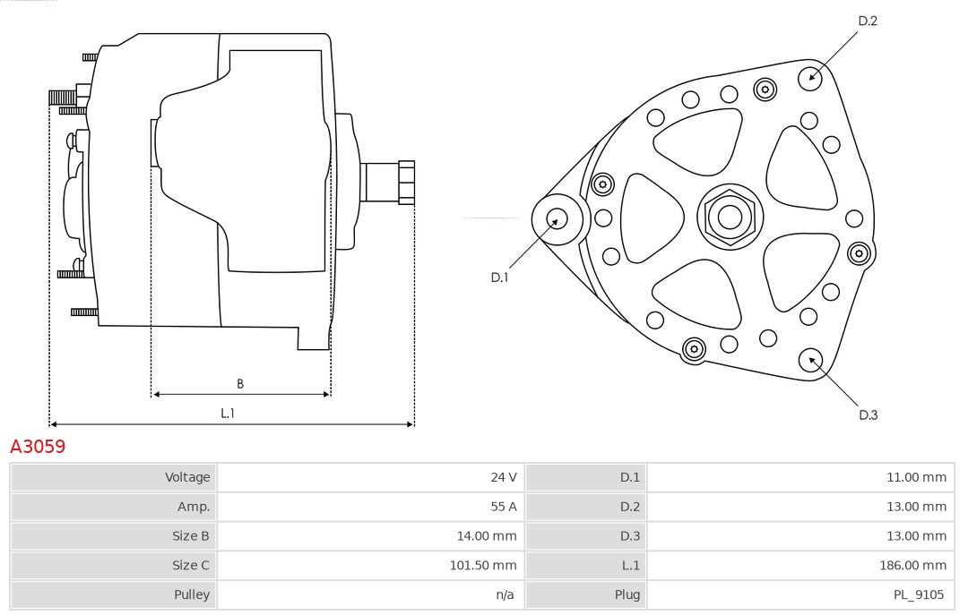 AS-PL Alternator/Dynamo A3059