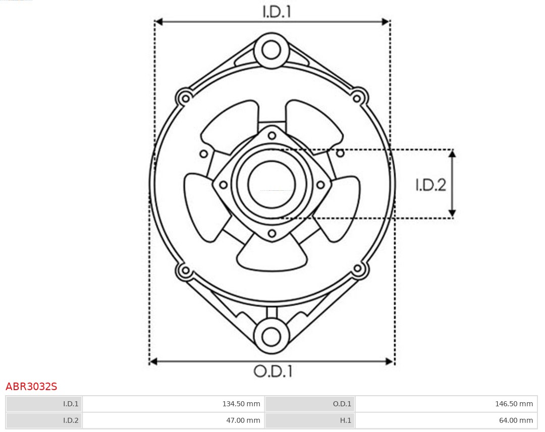 AS-PL Houder, generator - aandrijfflens ABR3032S