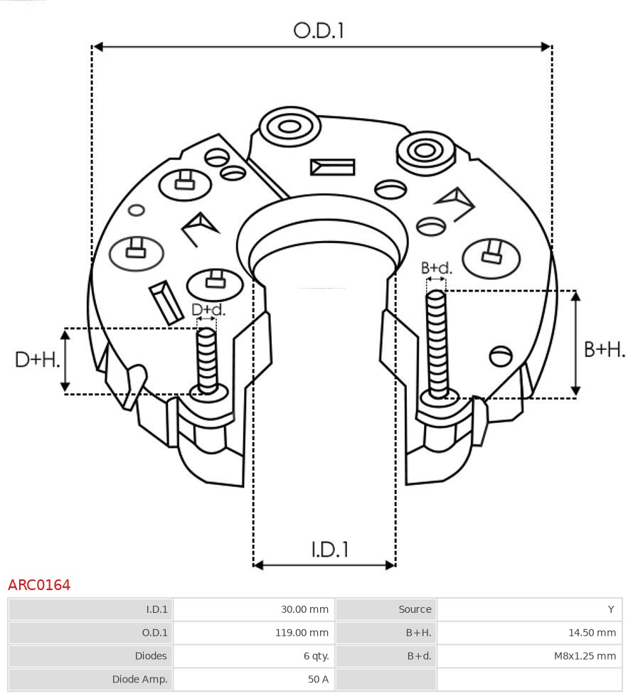 AS-PL Houder, generator - aandrijfflens ARC0164