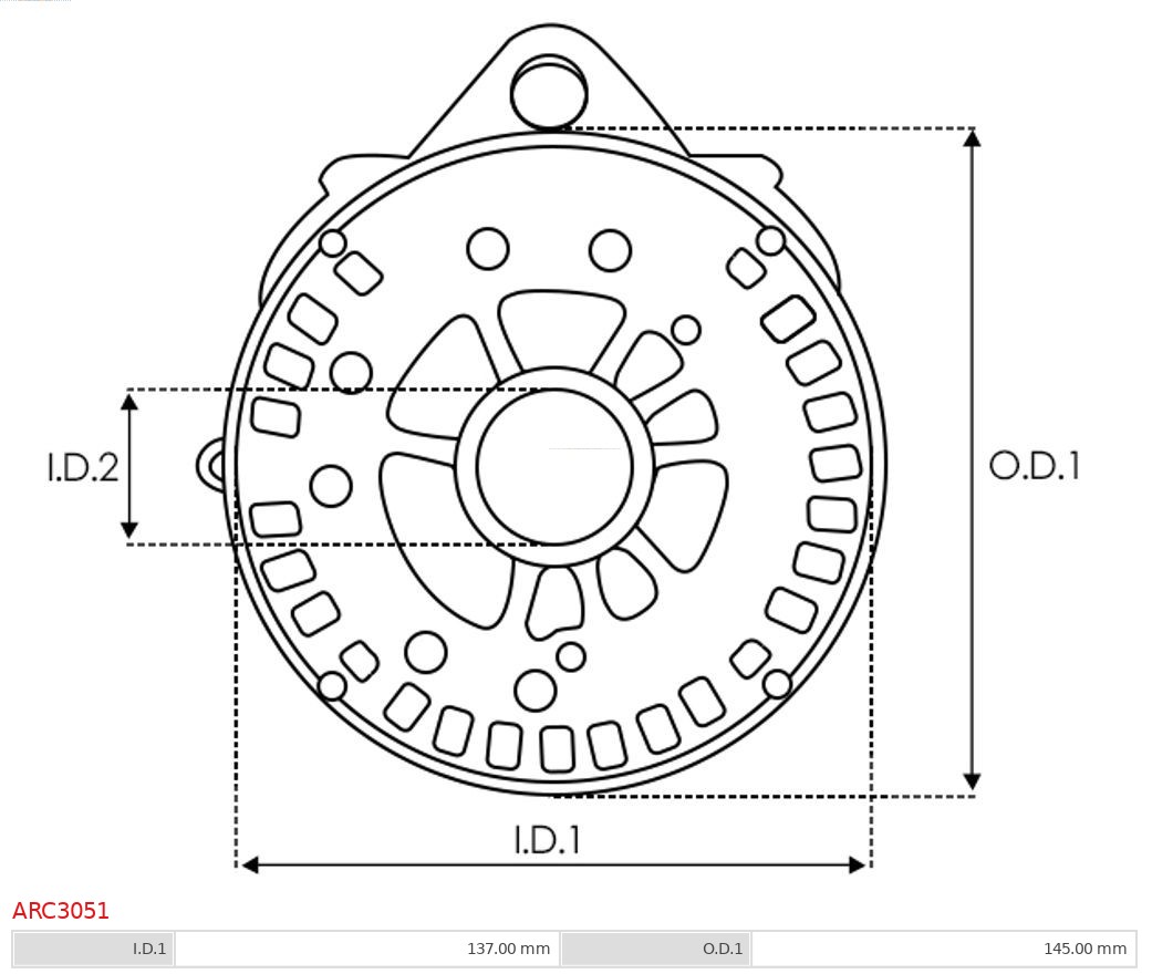 AS-PL Houder, generator - aandrijfflens ARC3051