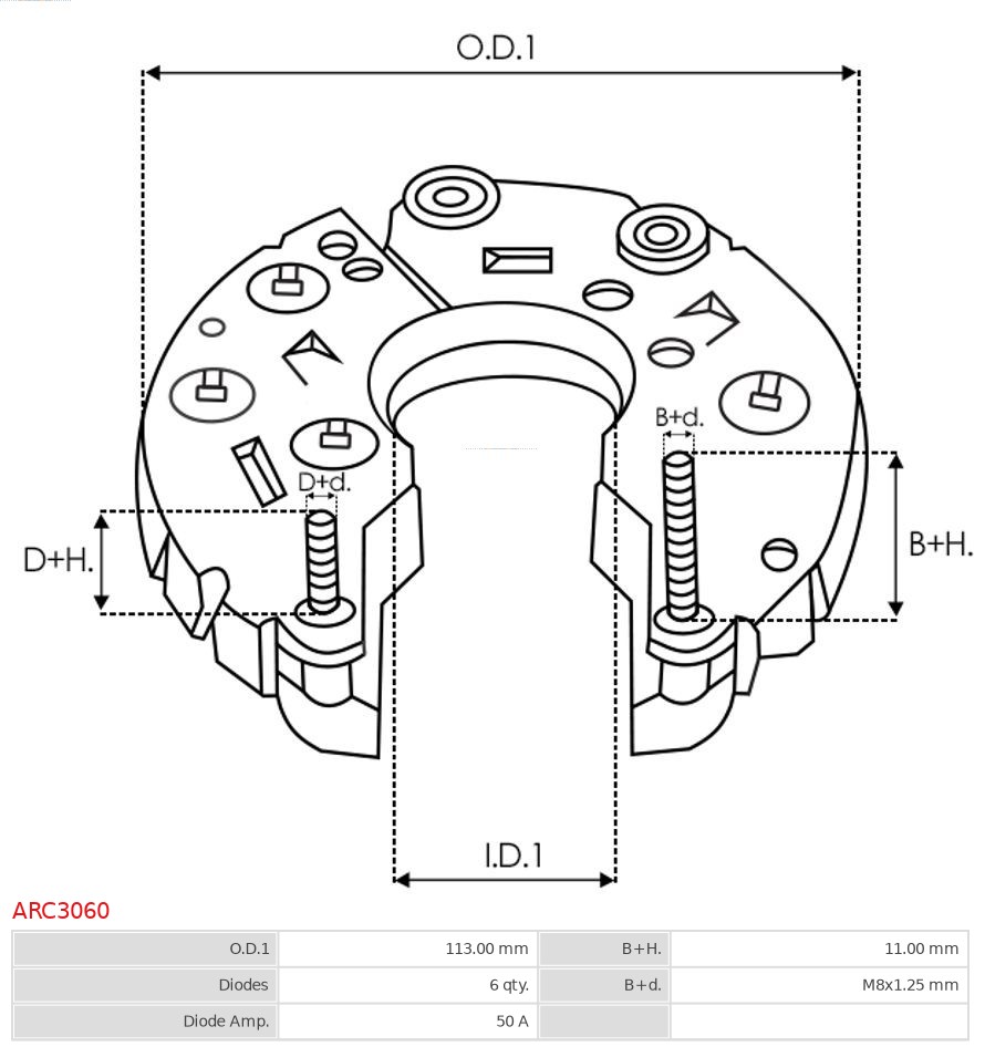AS-PL Houder, generator - aandrijfflens ARC3060