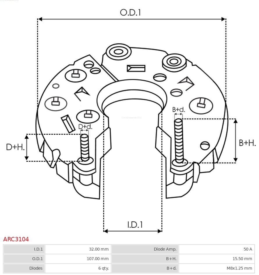 AS-PL Houder, generator - aandrijfflens ARC3104