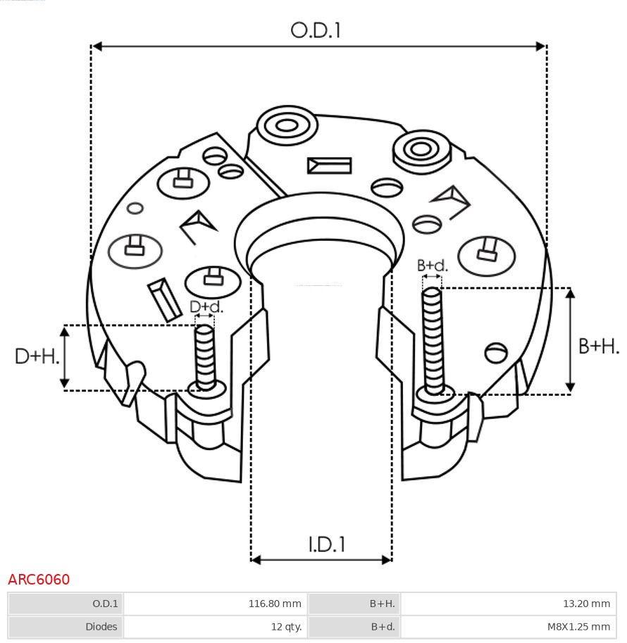 AS-PL Dynamo gelijkrichter (Diodebrug) ARC6060