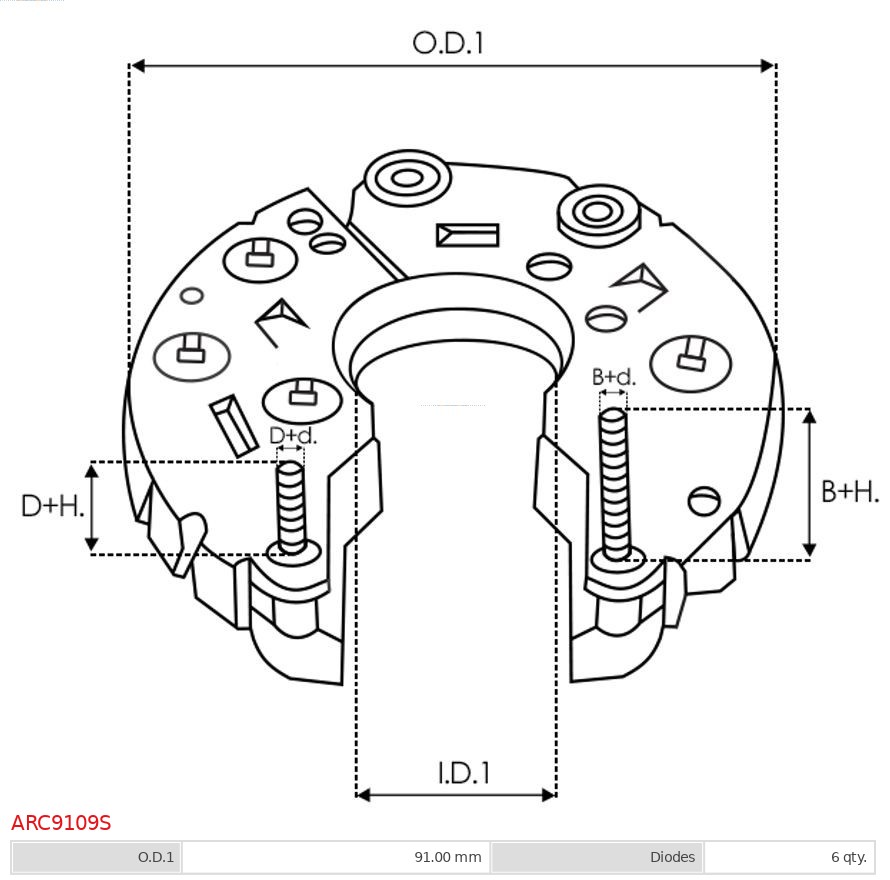 AS-PL Dynamo gelijkrichter (Diodebrug) ARC9109S