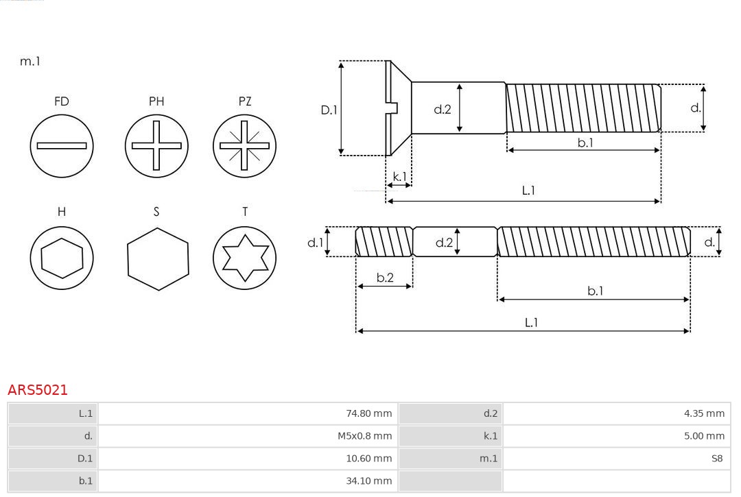 AS-PL Reparatieset, alternator ARS5021