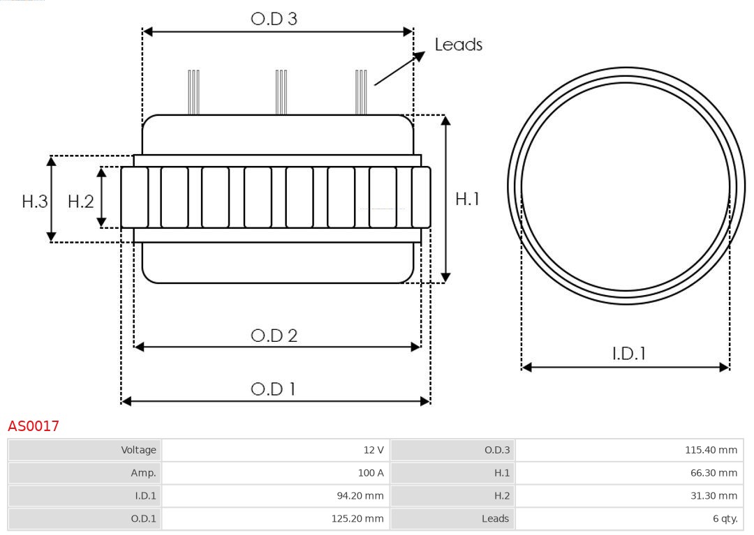 AS-PL Stator, generator AS0017