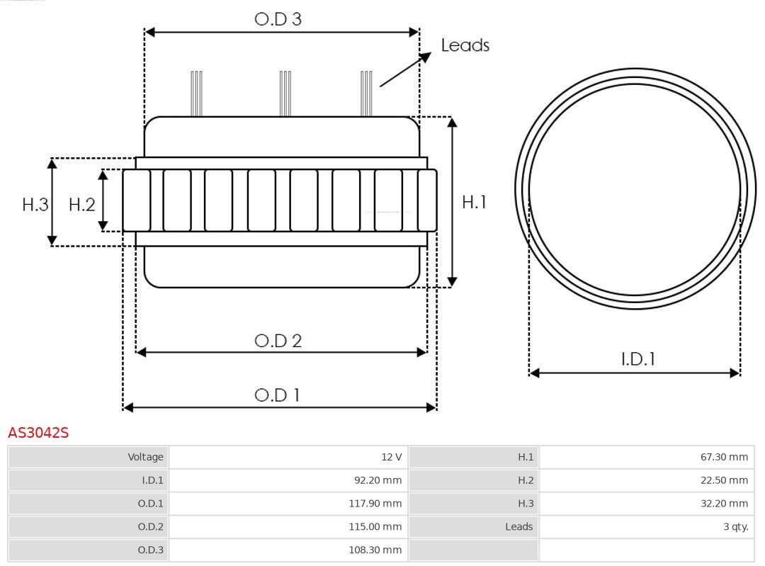 AS-PL Stator, generator AS3042S