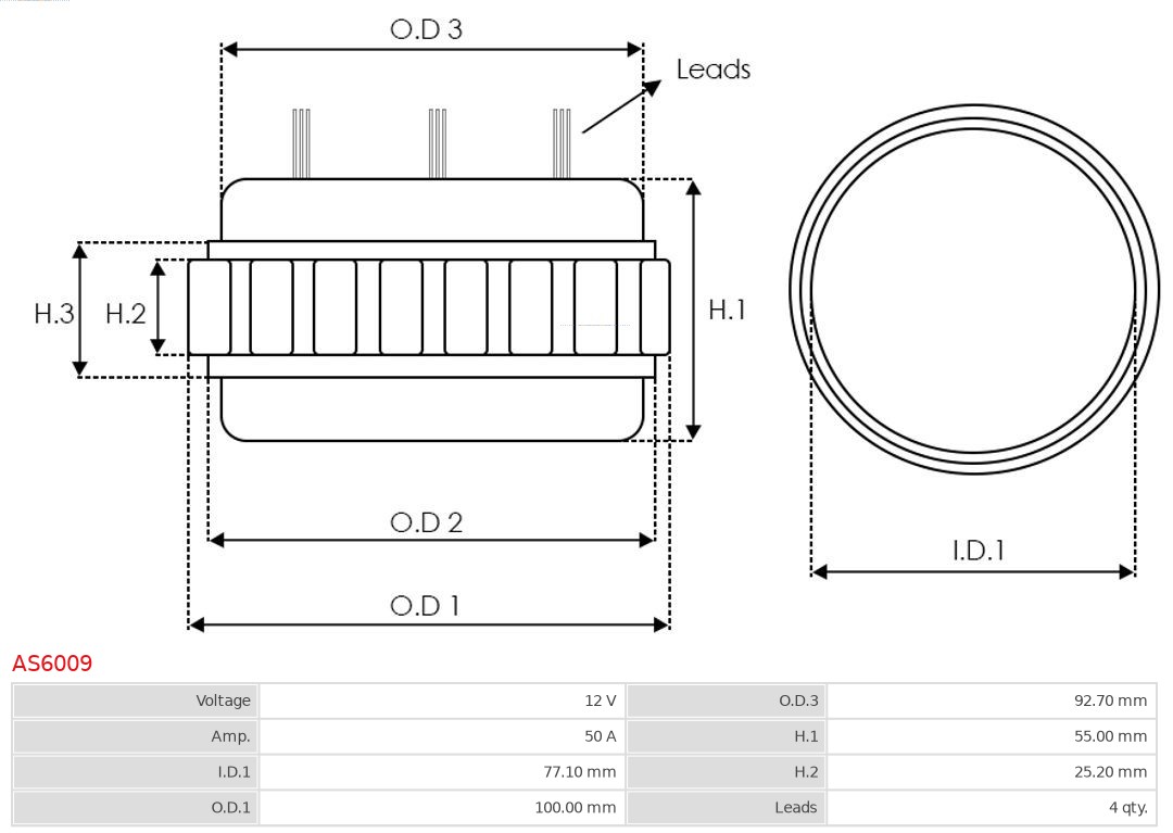 AS-PL Stator, generator AS6009