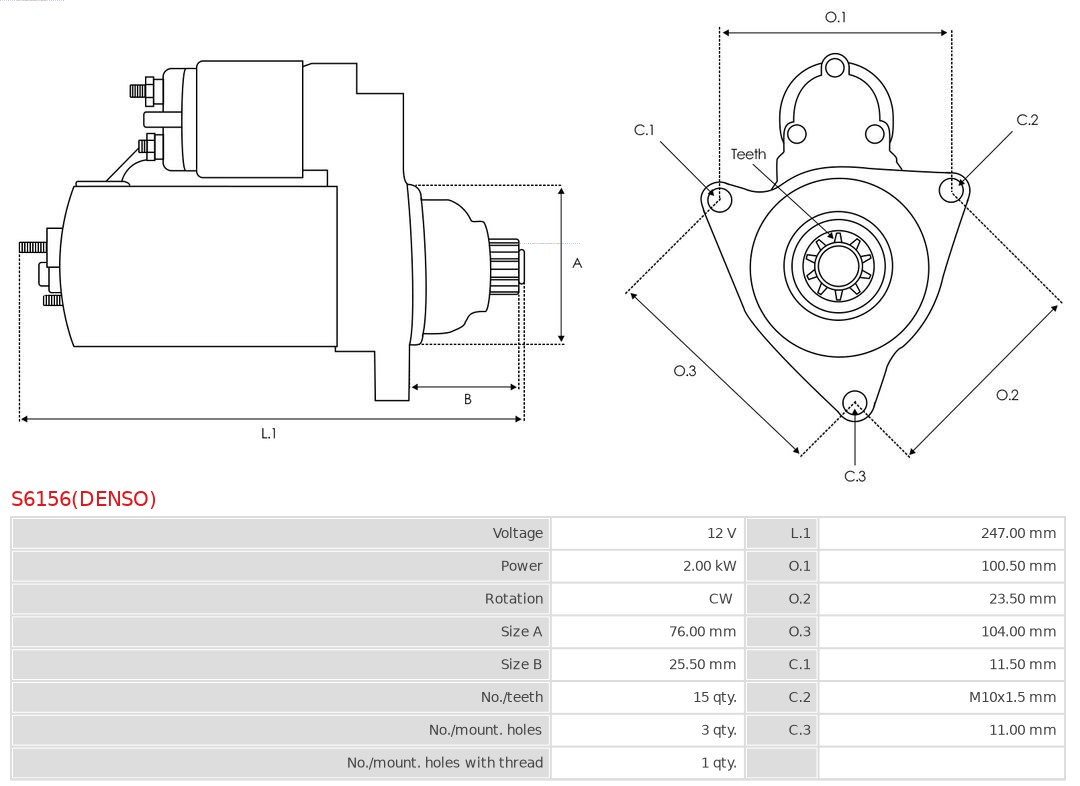 AS-PL Starter S6156(DENSO)