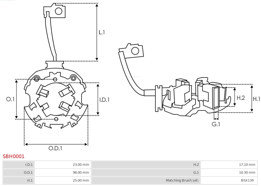 AS-PL Houder, koolborstel SBH0001