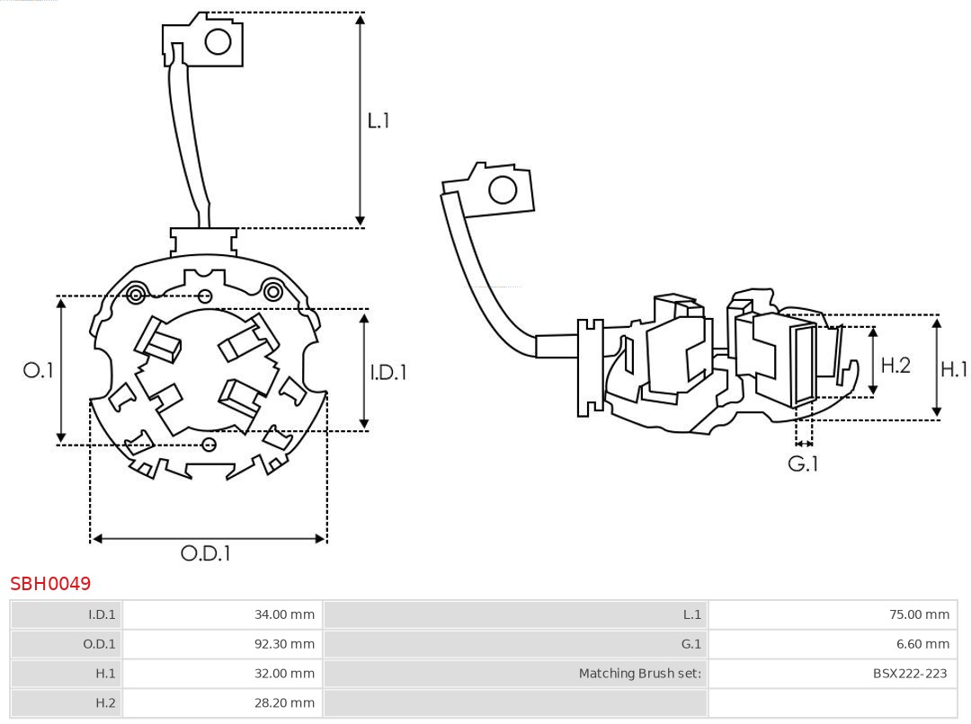AS-PL Houder, koolborstel SBH0049