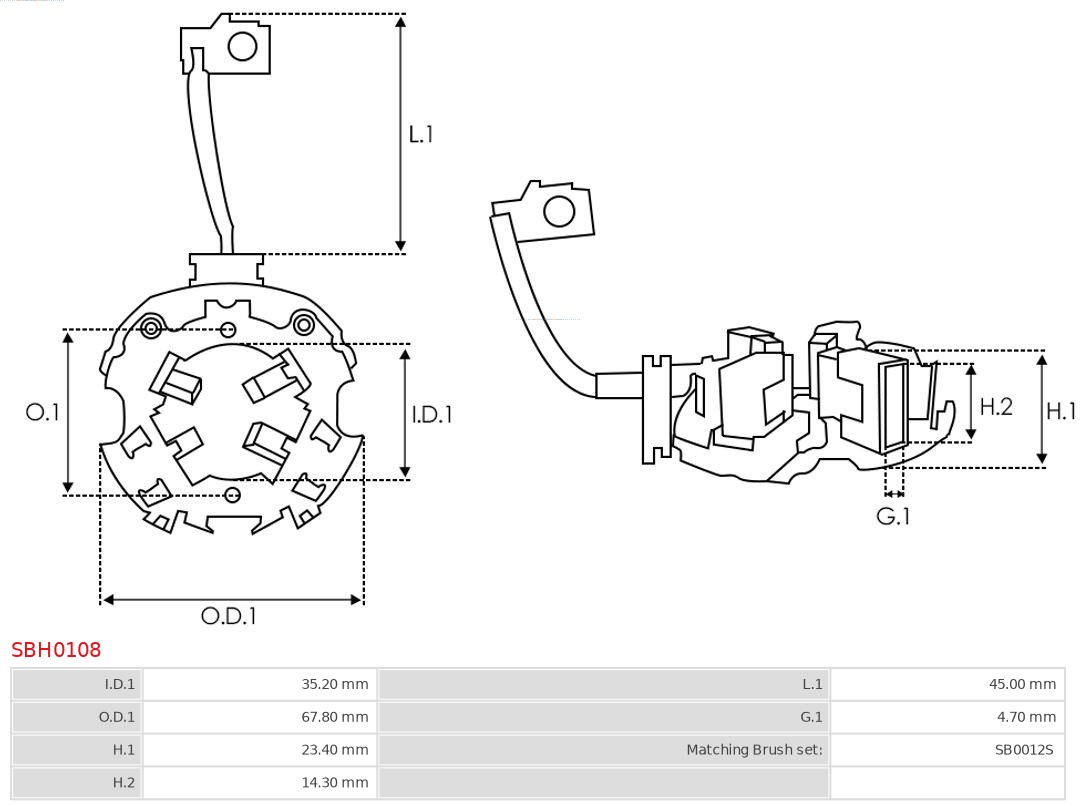 AS-PL Houder, koolborstel SBH0108