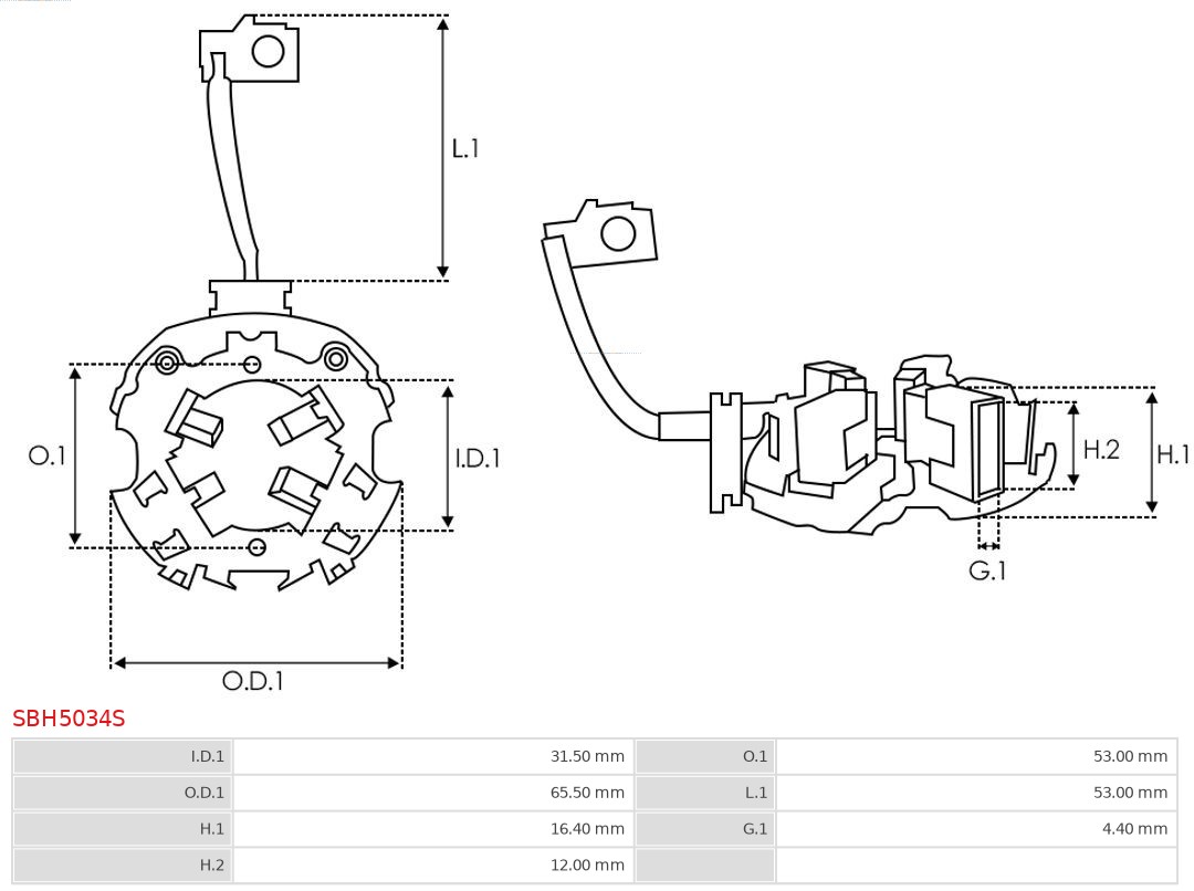 AS-PL Houder, koolborstel SBH5034S