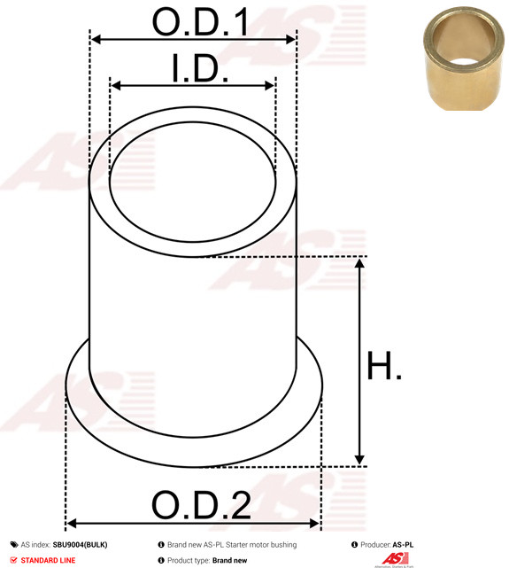 AS-PL Starteras lagerbus SBU9004(BULK)