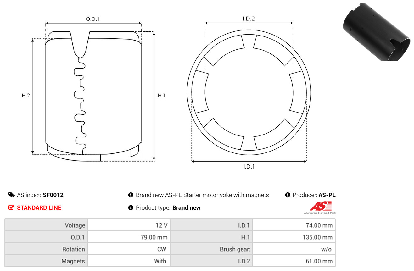 AS-PL Bekrachtigingswikkeling, starter SF0012