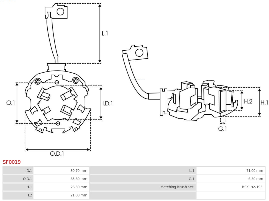 AS-PL Houder, koolborstel SF0019