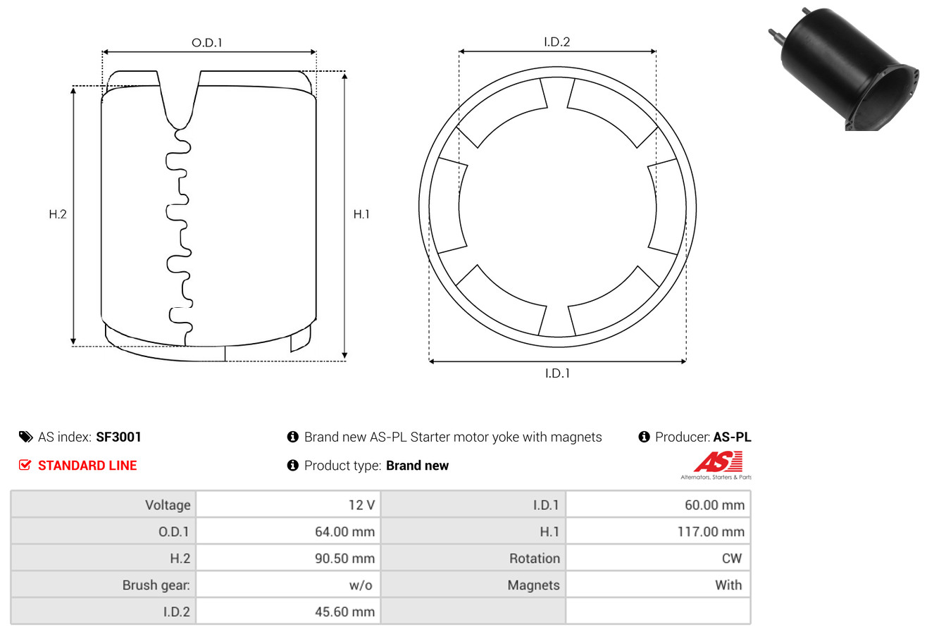AS-PL Bekrachtigingswikkeling, starter SF3001