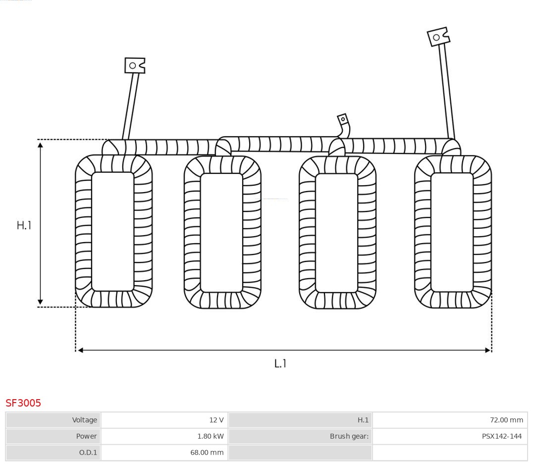 AS-PL Bekrachtigingswikkeling, starter SF3005
