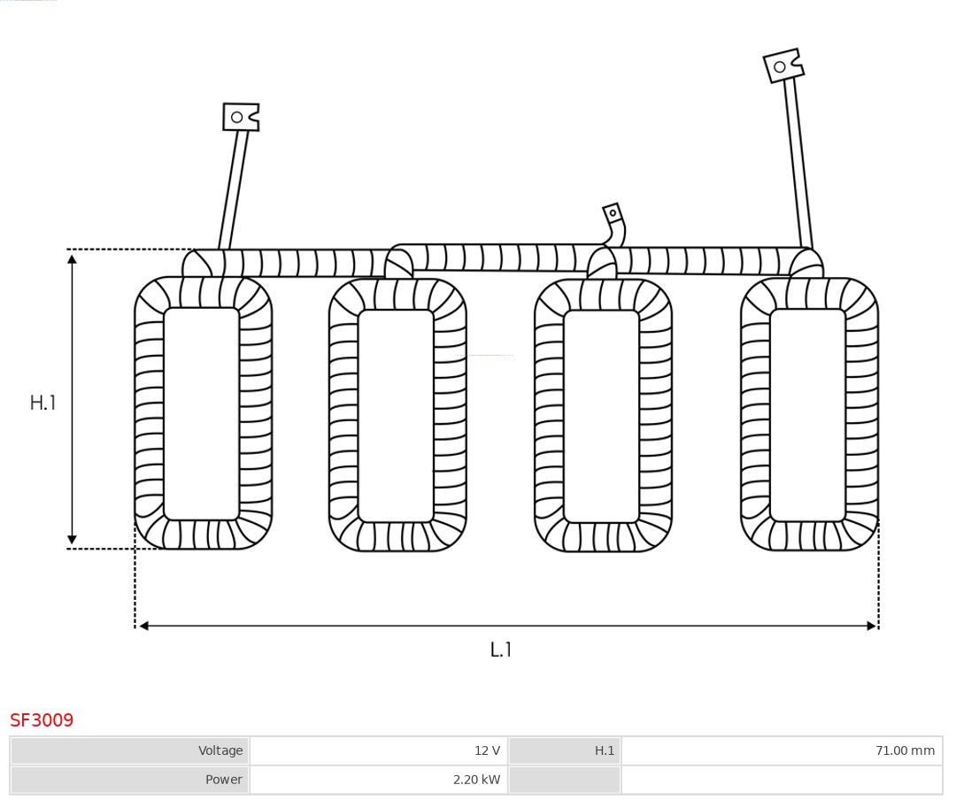 AS-PL Bekrachtigingswikkeling, starter SF3009