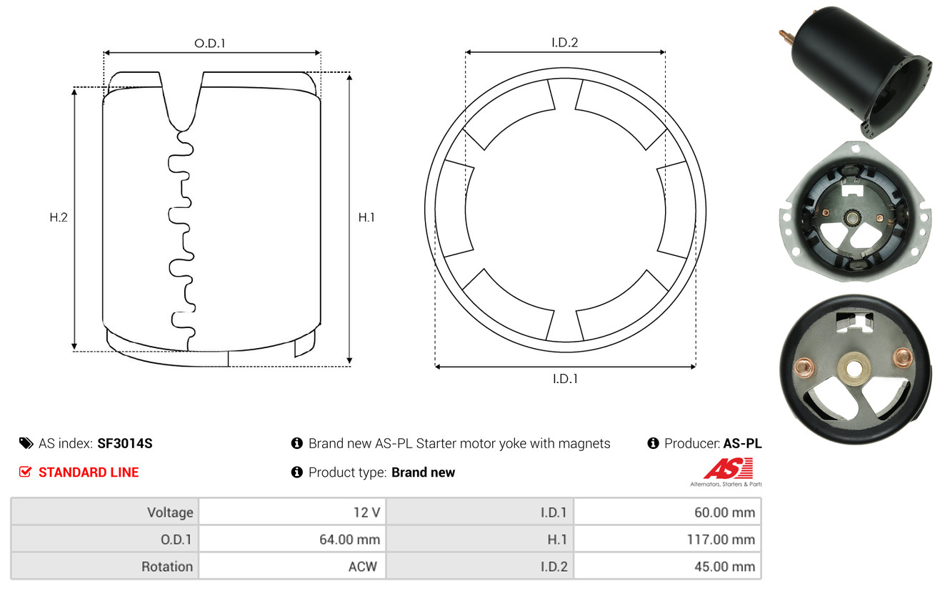 AS-PL Bekrachtigingswikkeling, starter SF3014S