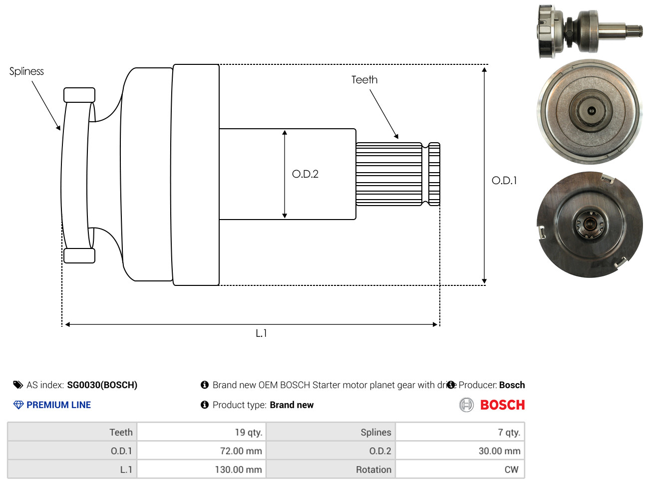 AS-PL Veerpoot lagerring SG0030(BOSCH)
