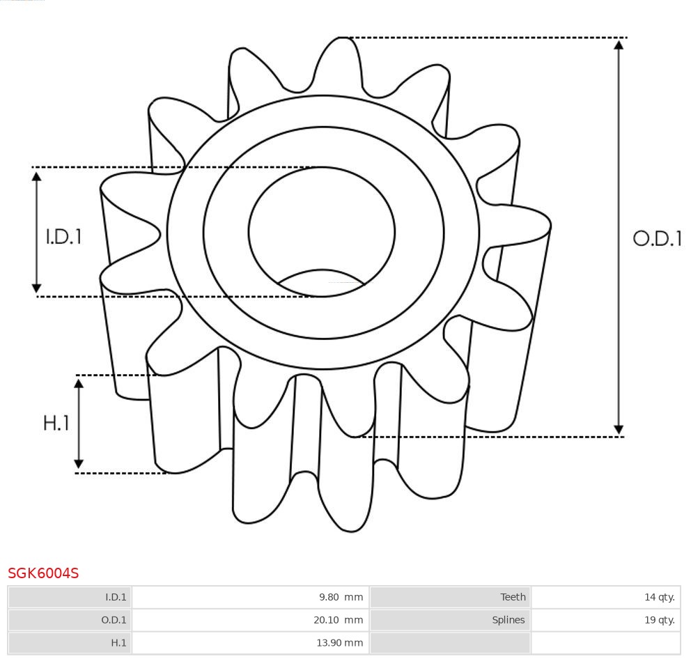 AS-PL Reparatieset, startmotor SGK6004S
