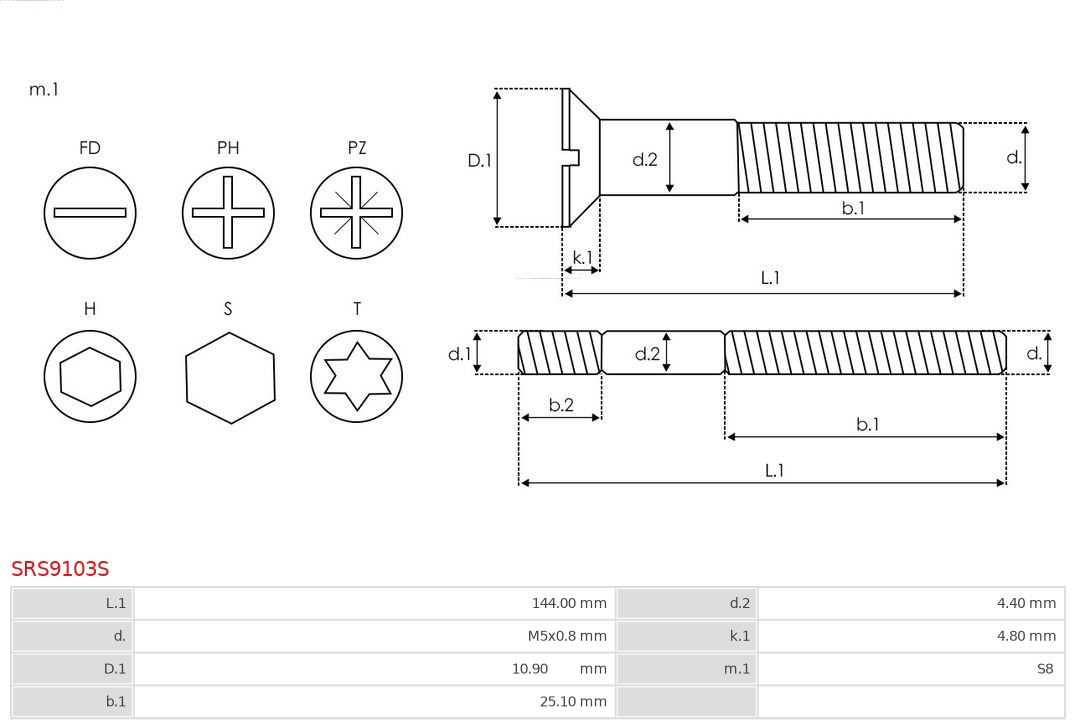 AS-PL Reparatieset, alternator SRS9103S