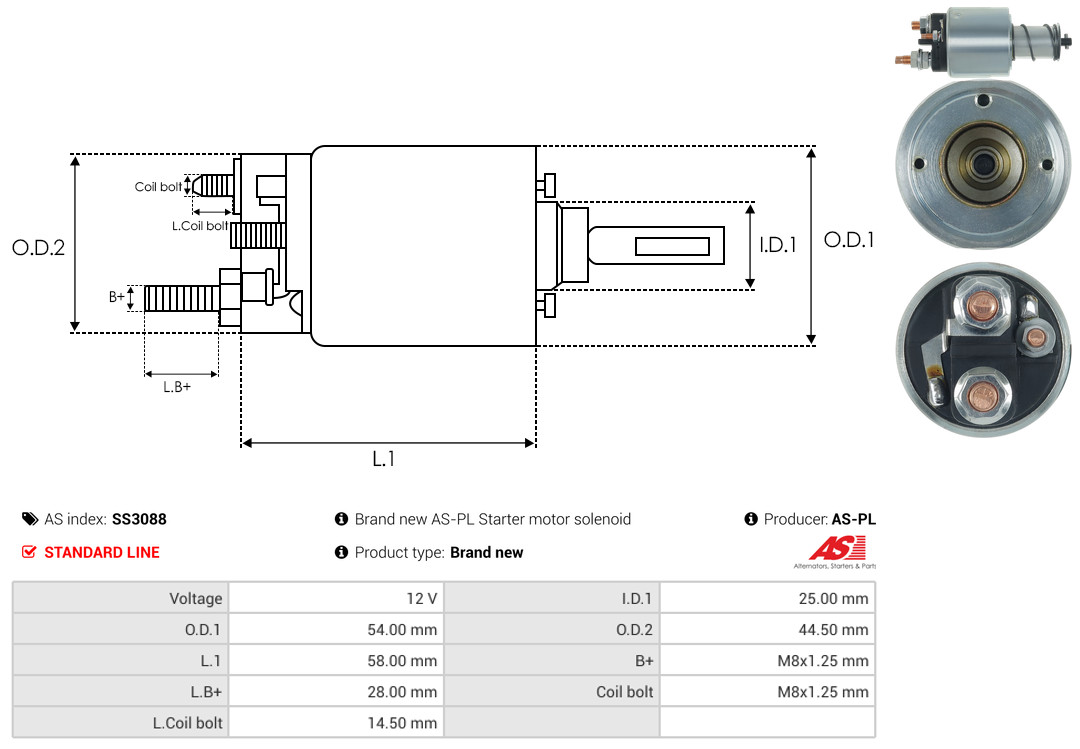 AS-PL Starter magneetschakelaar SS3088