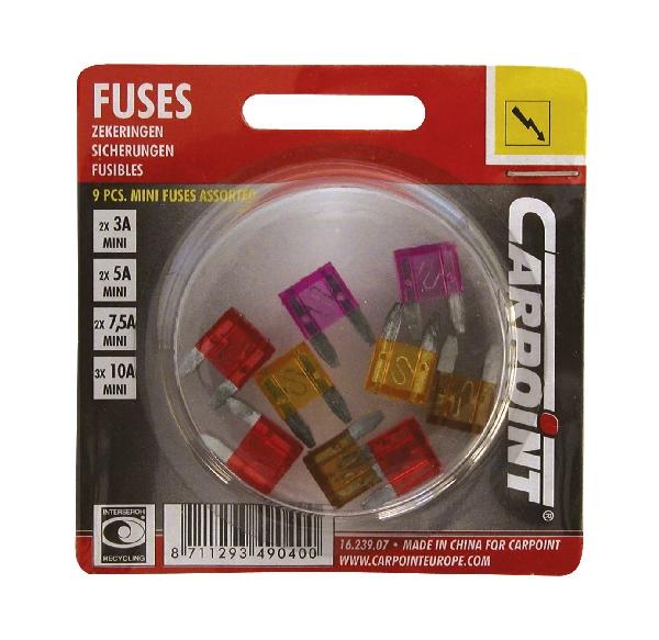 Carpoint Ministeekzekering assortiment 9st 23907 Carpoint Ministeekzekering assortiment 9st 23907