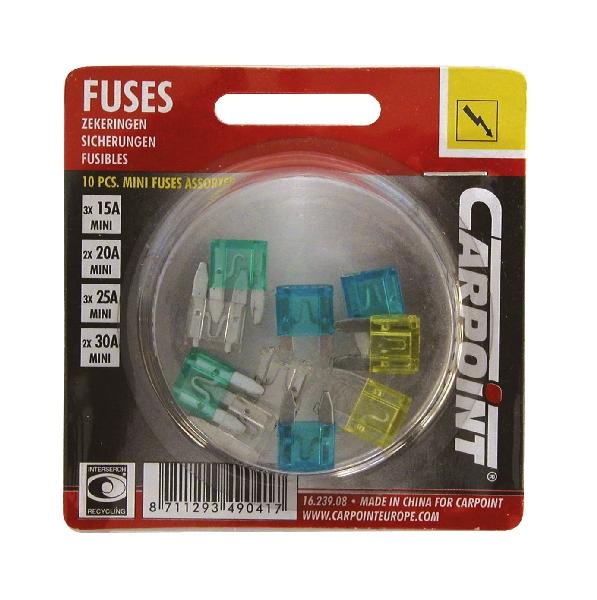 Carpoint Ministeekzekering assortiment 10st 23908 Carpoint Ministeekzekering assortiment 10st 23908